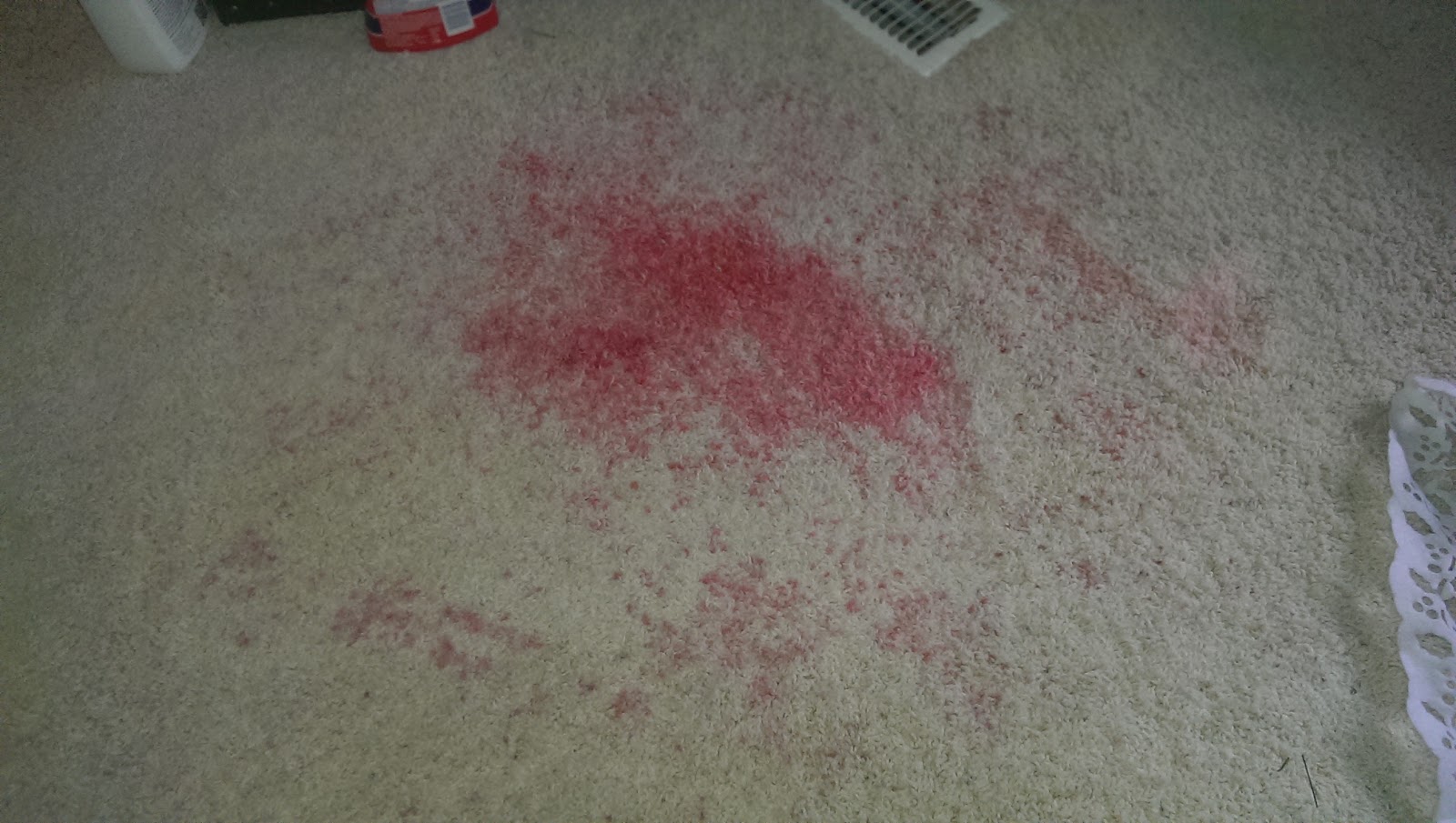 Cranberry juice before cleaning